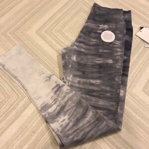 Nux Slate/White Tie Dye wash Compression Leggings